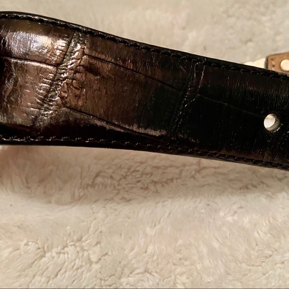 πΈ Fossil Black Croco Leather Metal Belt Small - Picture 5 of 8